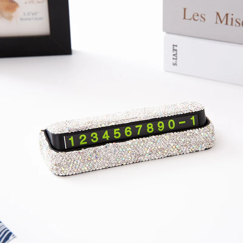 exquisite diamond encrusted temporary parking sign emergency parking number sign creative hidden mobile phone sign free global shipping