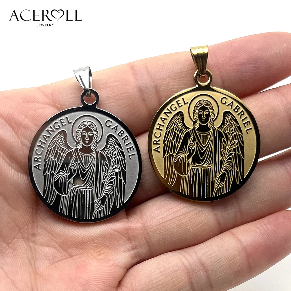 ACEROLL Подвеска из нержавеющей стали с медалью Святого Архангела Габриэли (art.: 3920d3a962eca) - 3920d3a962eca