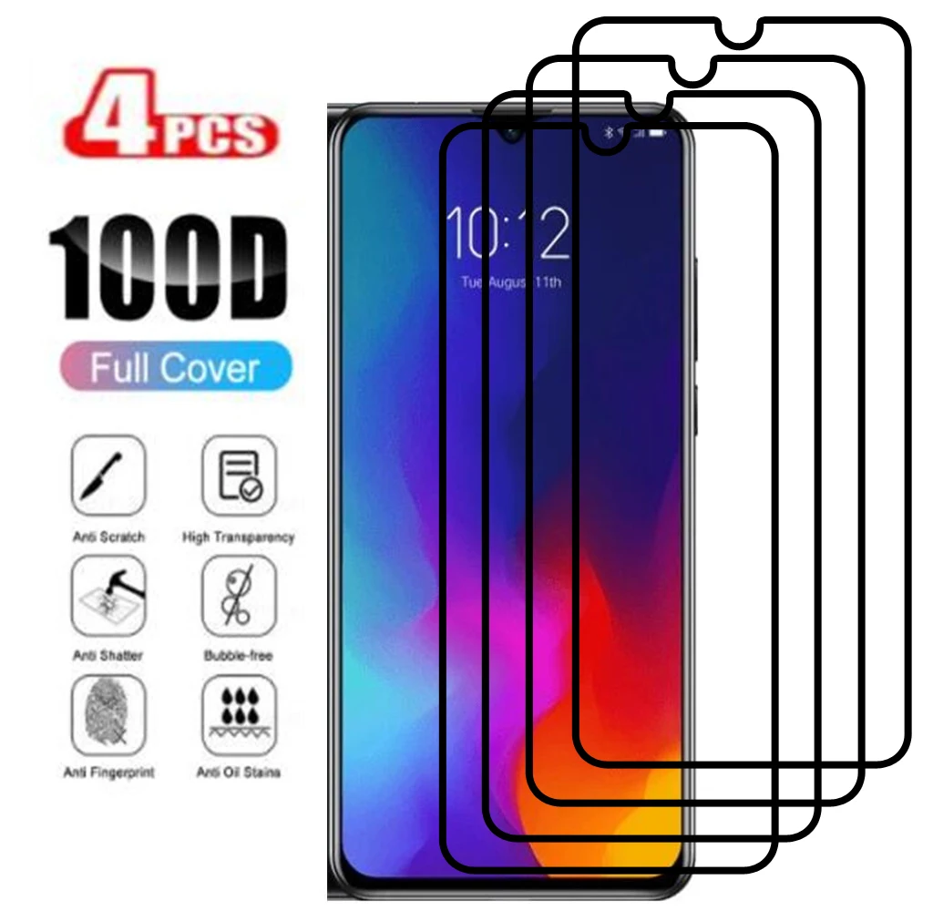 

4 шт. полное покрытие для Lenovo K10 Note Plus закаленное стекло для Lenovo K6 Enjoy Защитная пленка для экрана телефона