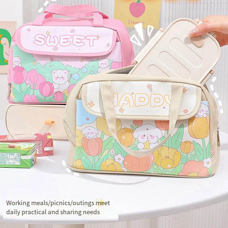 BMBY-Kawaii Портативная сумка для ланча изолированный ланч-контейнер женщин взрослых