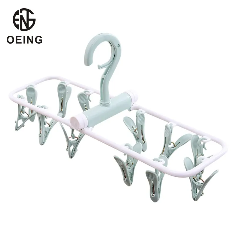 

Home Accessories Clip Hanger Multifunctional Hanger Hanger Hanger 12 Clips Folding Hanger Underwear Socks Clip Drying Rack