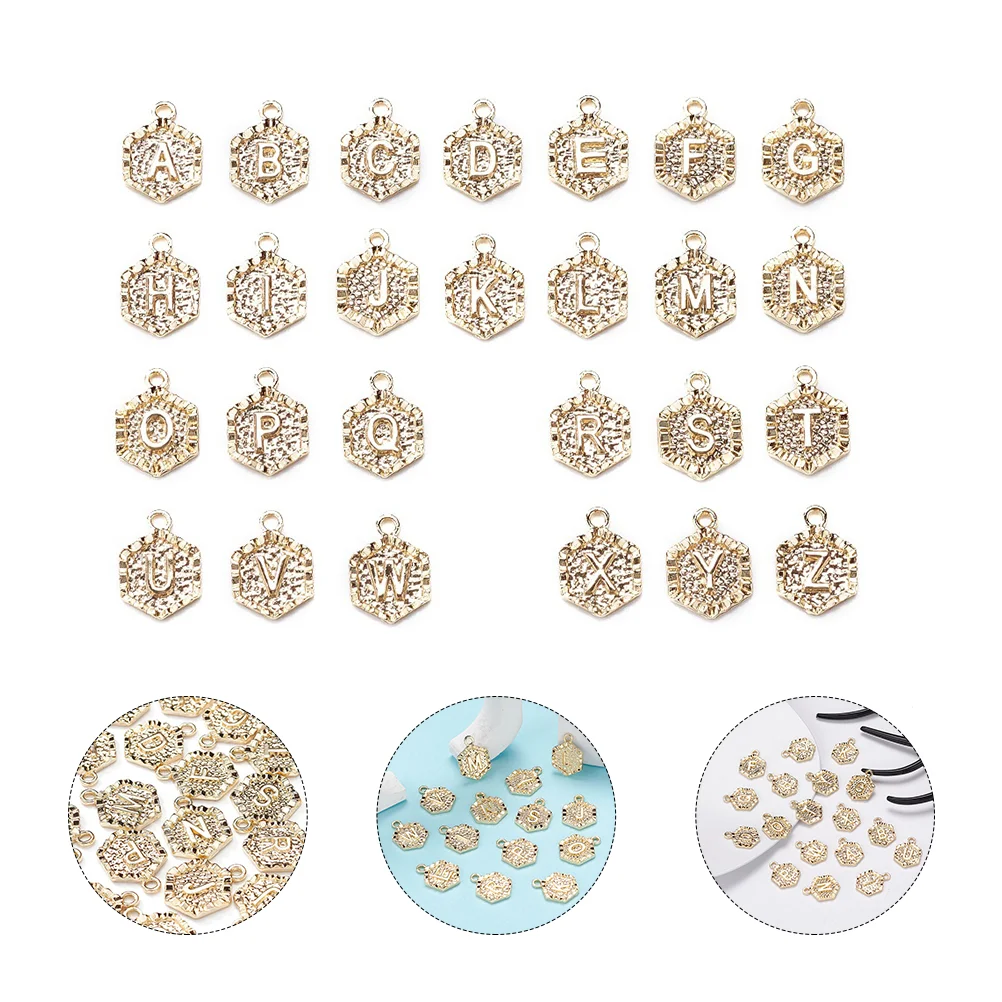 

26Pcs Letter Charm Pendants Delicate Alphabet Pendants Exquisite Letter Pendants