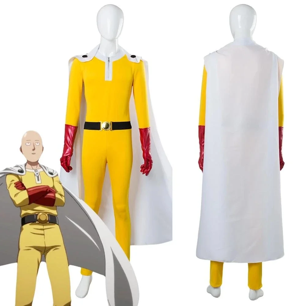 

Anime One Punch Man Cosplay Saitama Costume Jumpsuits Outfit Full Sets Halloween Carnival Suit
