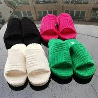 2022 fashion outdoor slippers open toe solid color womens sandals corduroy flat ladies slides flip flops non slip home sandals