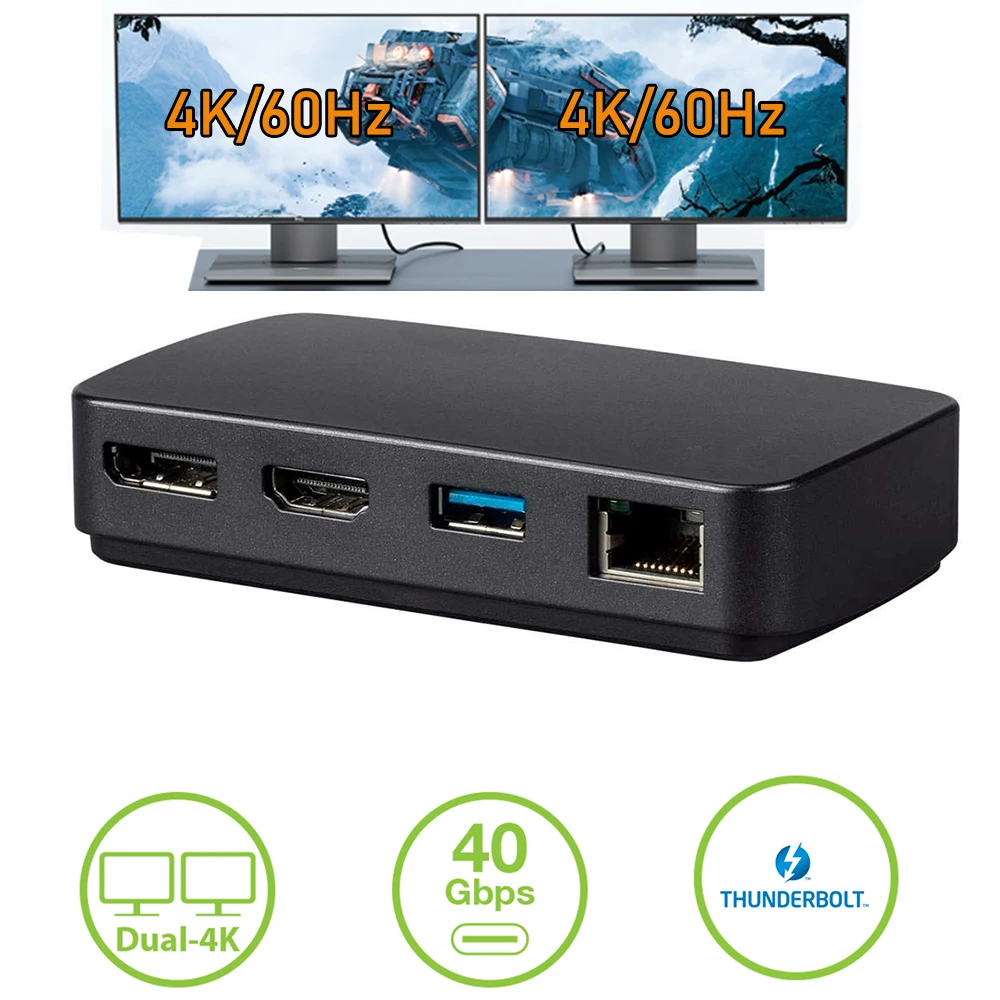 

Док-станция Thunderbolt 3, двойная, 4k, 60 Гц, Thunderbolt 3, двойная, 4K, HDMI 2,0, Displayport 1,2, адаптер thinderbolt, док-станция HDMI, DP, USB, RJ45