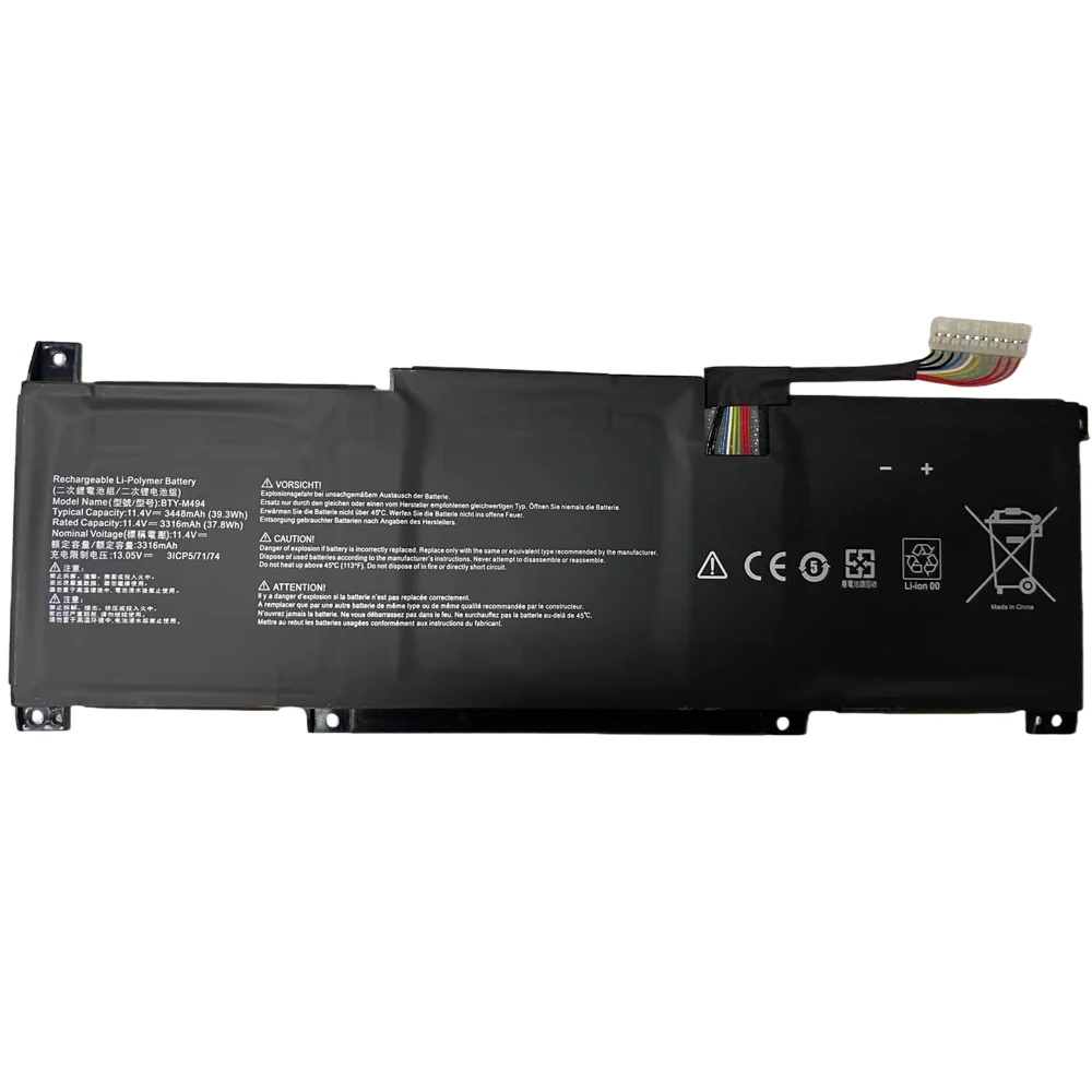 Фото BTY-M494 11,4 В, 39,3 Втч, 3448 мАч, аккумулятор для ноутбука MSI MODERN 14 C11M C12M C12MO 15 A10RB A11M для Mechrevo MR X3 X3-LH01 №2