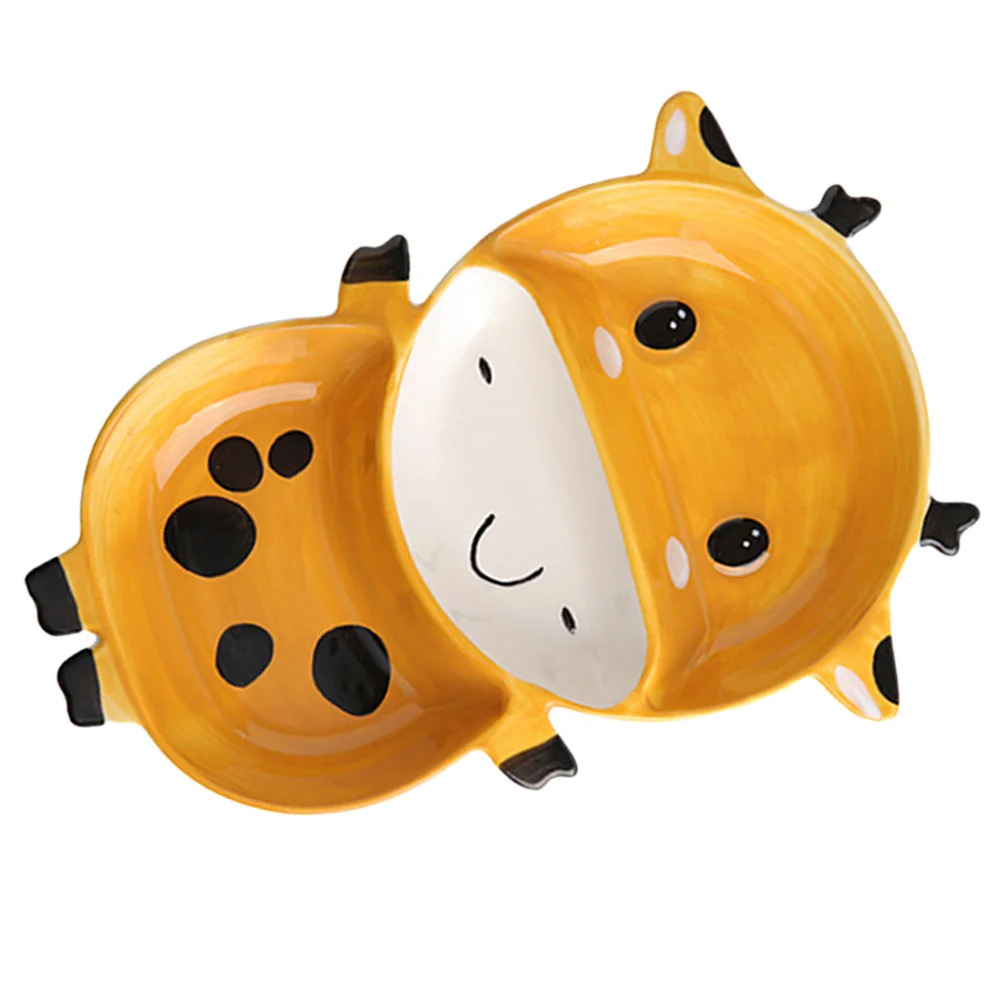 

Ceramic Plate Deer Pattern Dinner Plate Ceramic Kids Plate Household Eating Plate