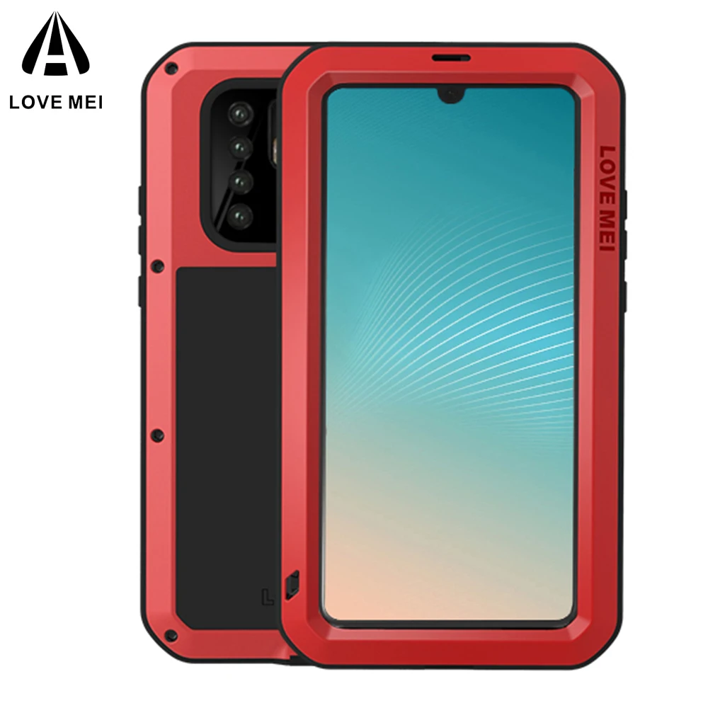 

LOVE MEI Case For Huawei P30 Pro Metal Armor Cover P40 Lite P 30 Military Grade Shockproof Silicone Funda Built-in Protector