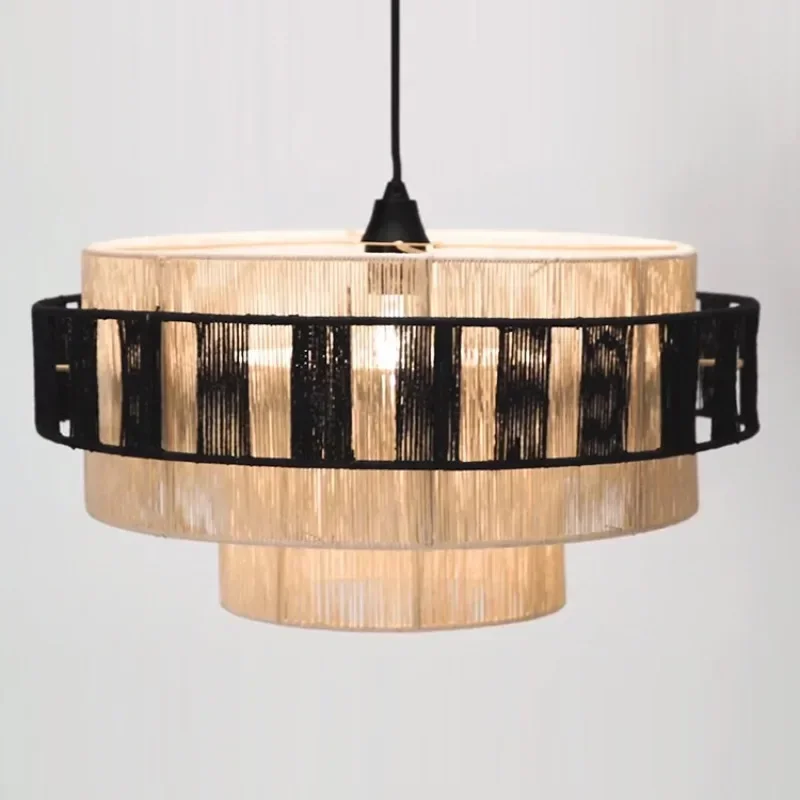 GHEUVNJ Творческая личность в японском стиле плетеная лампа из пеньковой веревки