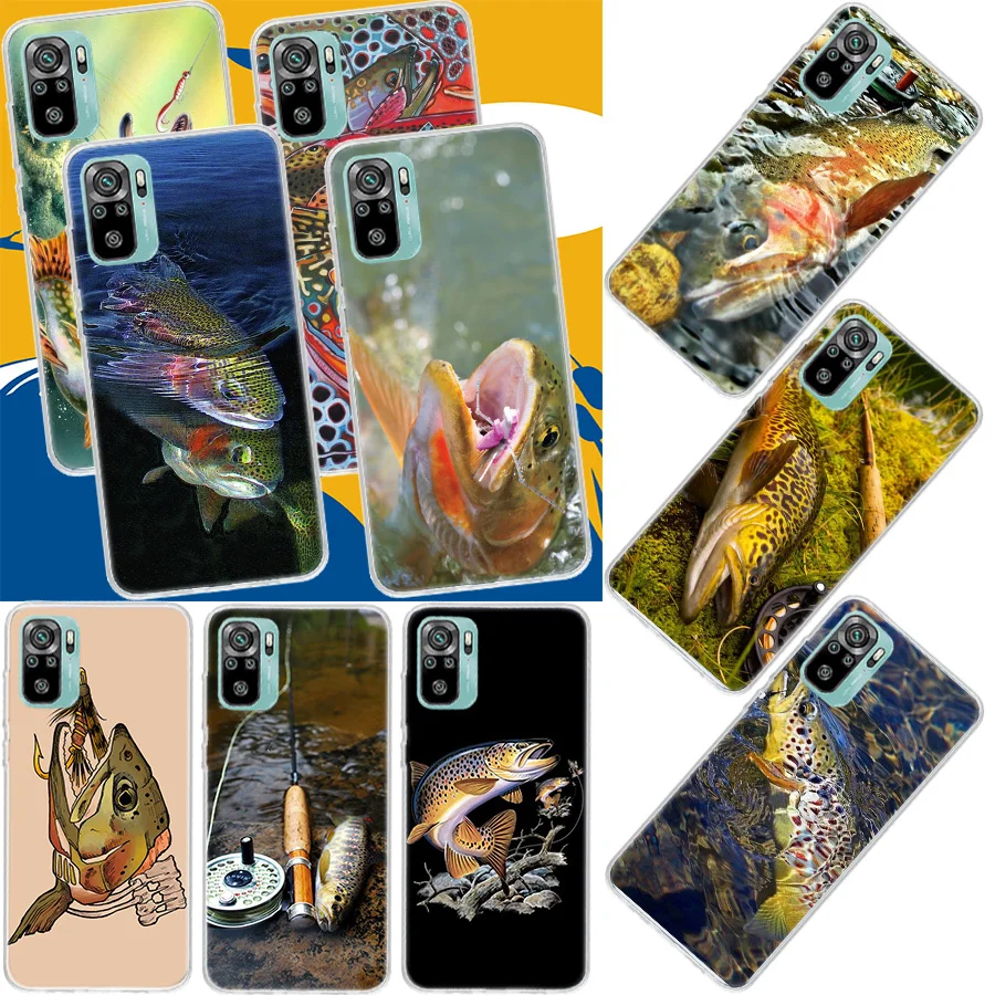 

Brown Trout Fly Fishing Phone Case For Xiaomi Mi 12T Pro 12X 11 Ultra 10 12 Lite 13 5G 11i 11T 10T 9 9T 8 6X 5X Cover Soft Funda