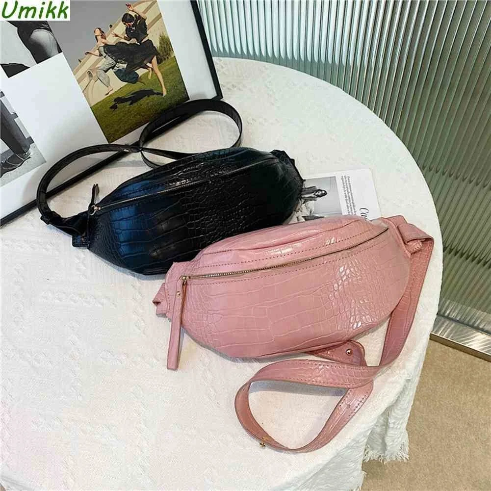 

PU Leather Chest Bag Designer Luxury Bag Women's Crocodile Pattern Handbags Adjustable Shoulder Strap Crossbody Bags Girls Purse