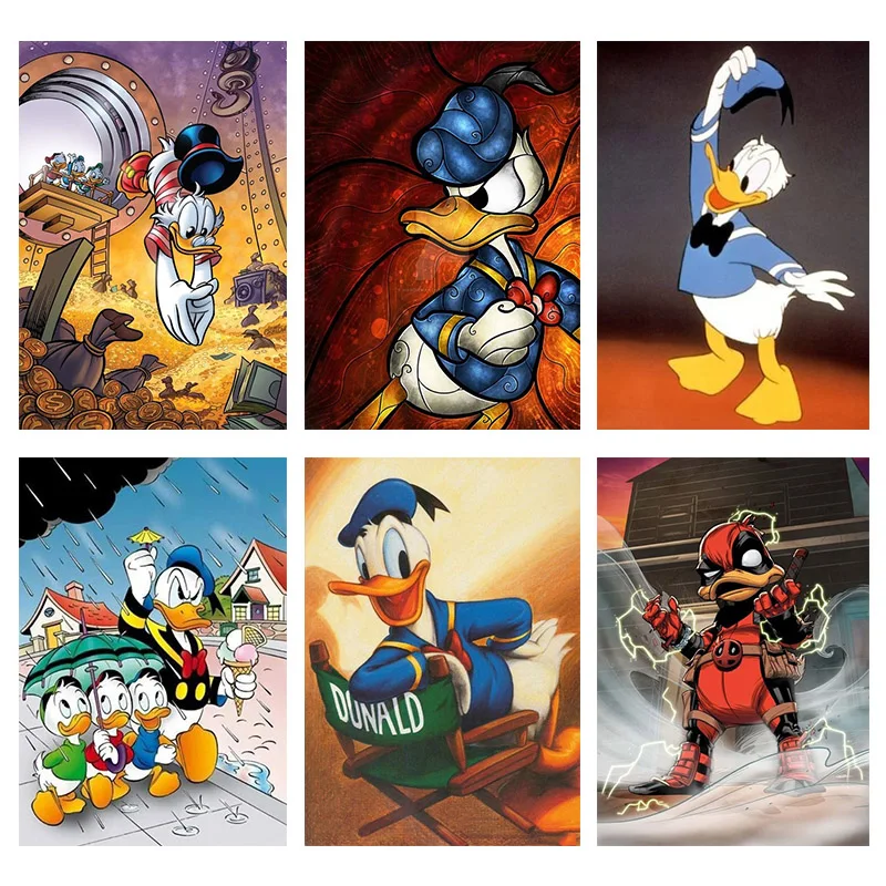 

Disney Diy Cartoon Donald Duck Daisy Diy 5D Diamond Painting Cross Stitch Embroidery Mosaic Decor Children'S Birthday Gift Ll596