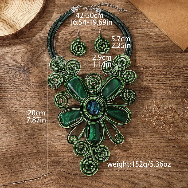 1 компл. плетение ручной работы из алюминиевой проволоки ожерелье с большими