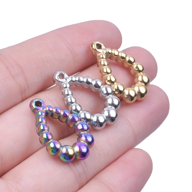 3pcs Hollow Out Charms Stereoscopic Water Droplet Shape Pendants For Jewelry Earrings Necklaces Geometric Oval Crafts Component