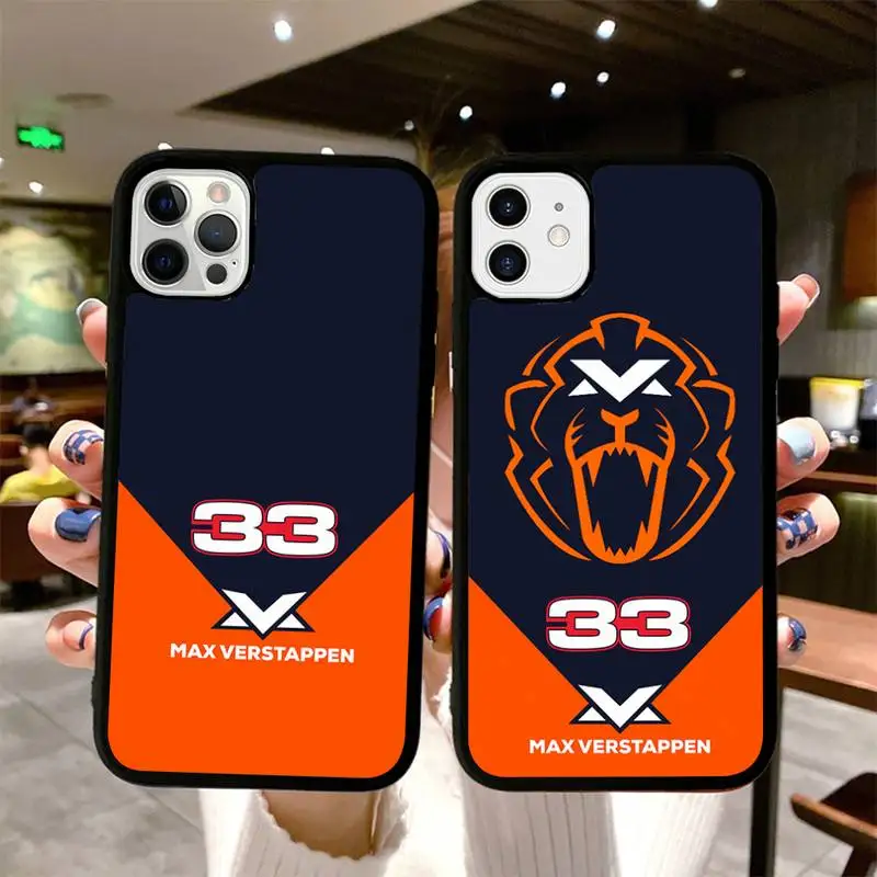 

F1 Racer 33 Number Phone Case Silicone PC+TPU Case for iPhone 11 12 13 Pro Max 8 7 6 Plus X SE XR Hard Fundas