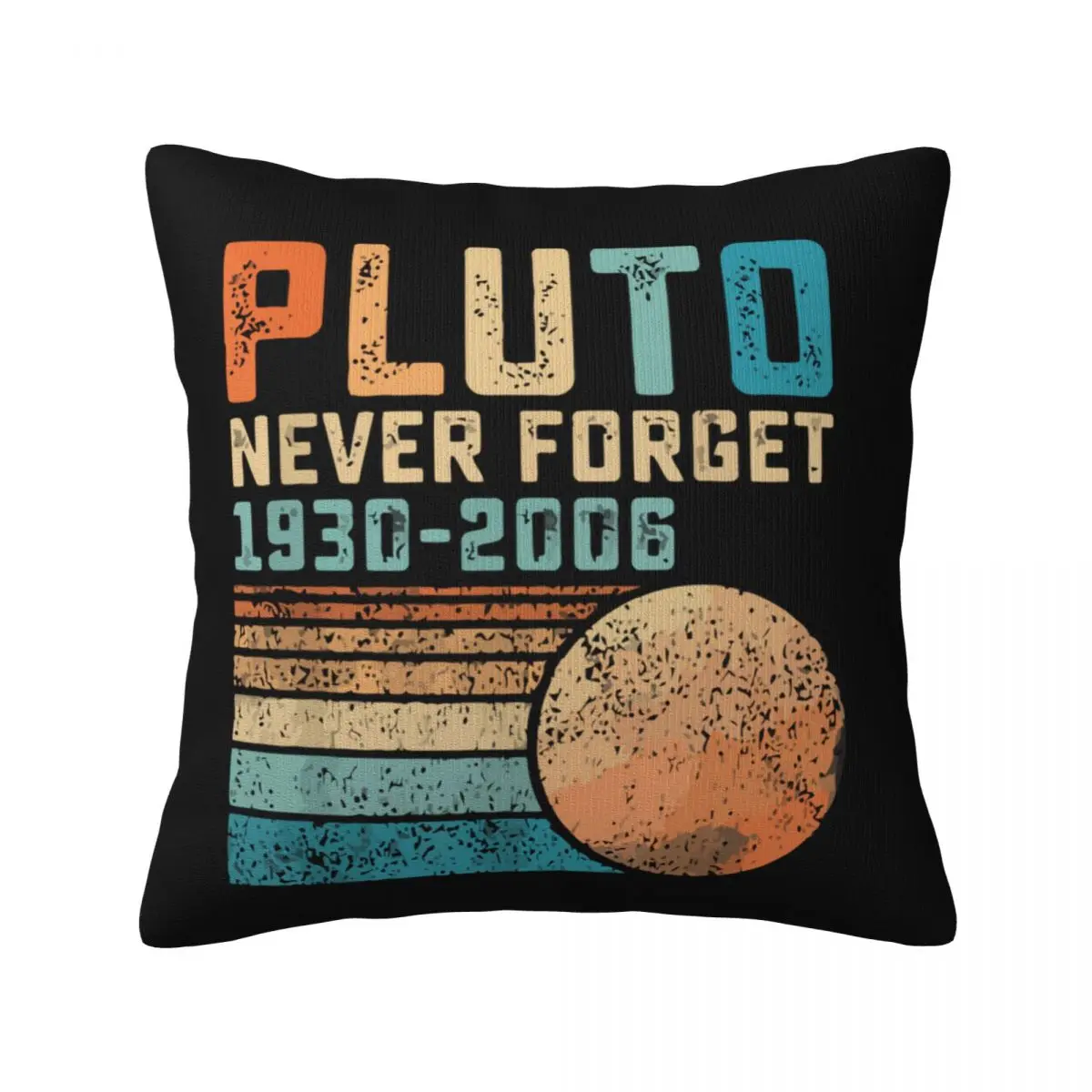 

Pluto Never Forget Pillow Case reminder memory galaxy space planet Bedroom Zipper Pillowcase Summer Retro Polyester Cover