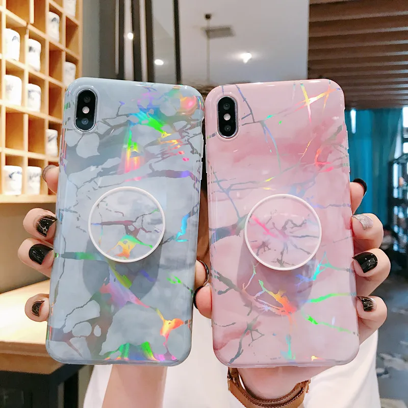 

Candy Color Stand Holder Phone Case for IPhone 11 11Pro Max XR XS Max X 6S 7 8 Plus 11Pro Glitter Back Cover for IPhone SE 2020