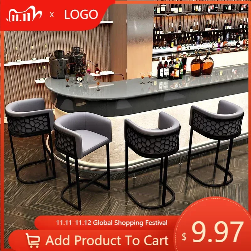

Metal Garden Bar Stools Accent Throne Luxury Breakfast Counter Retro Bar Stools Modern Outdoor Chaise Lounges Patio Furniture