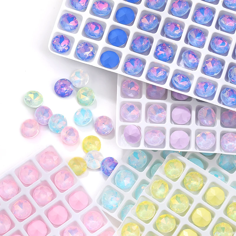 Круглые стеклянные стразы 8 мм для украшения поделок аксессуары заостренные