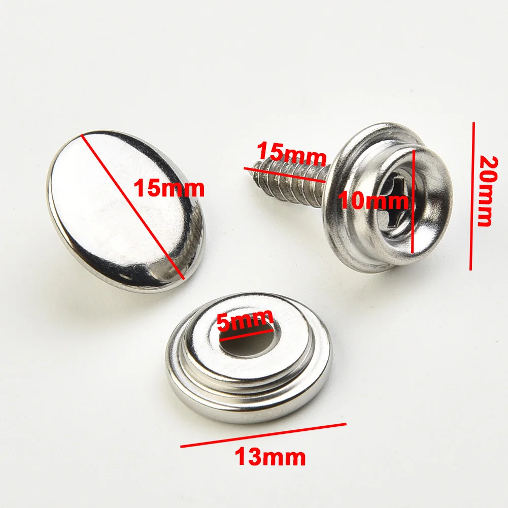 

Fast Fixed Fabric Repair Kit Stud Marine Snap Fasteners Car Hoods Cover Rivet Clothing 30pcs Leathers Set Silver Boat