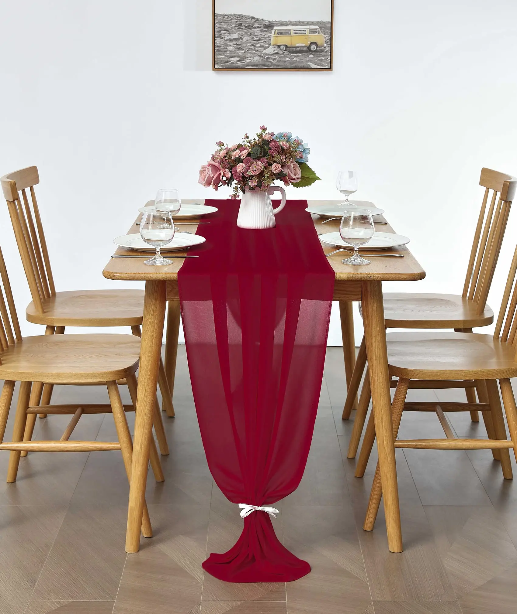 

Шифоновое свадебное украшение, дорожка для стола, шалфейный зеленый, однотонный, в деревенском стиле, для детского душа, Валентина, Пасха, украшение для дома