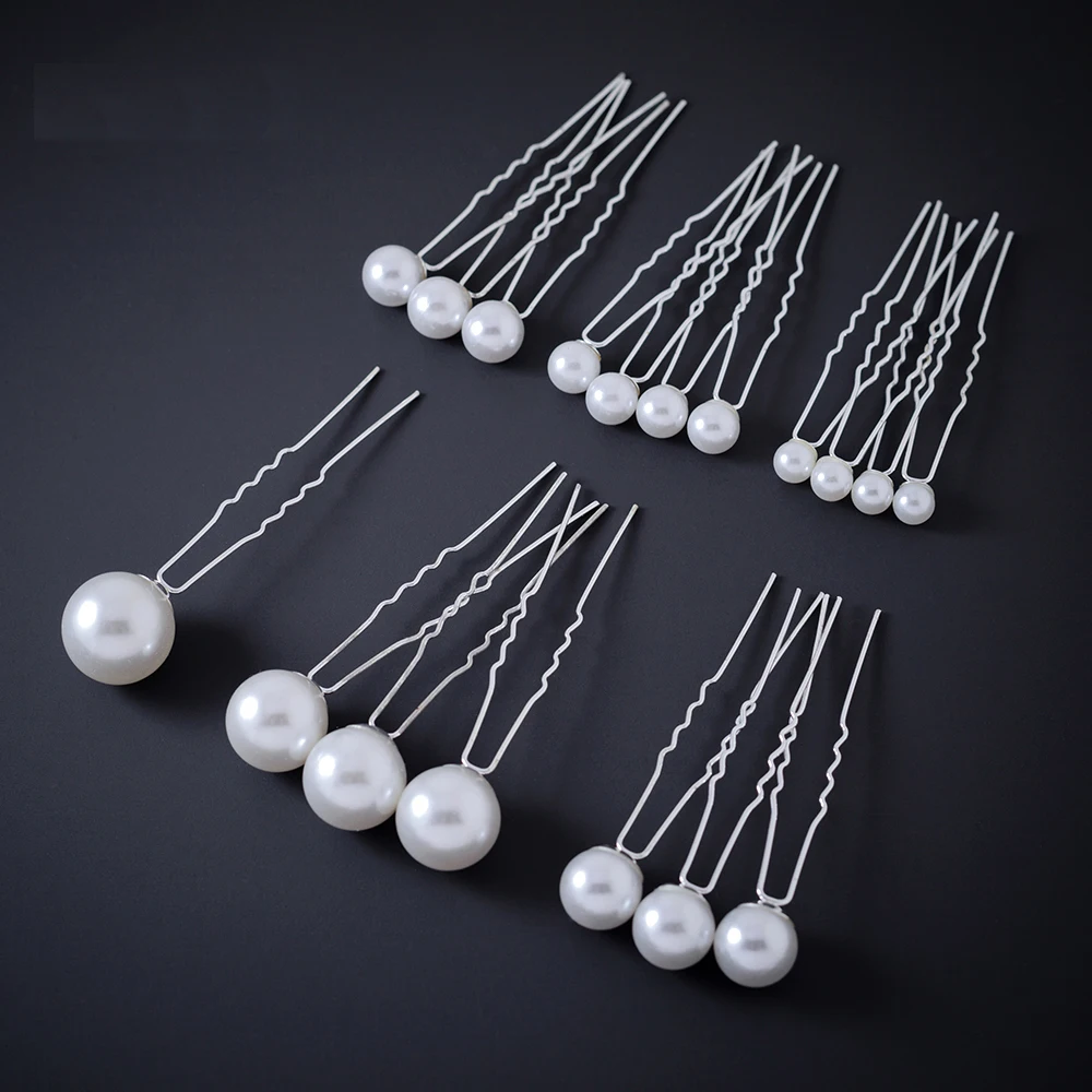 Fashion Metal U Shape Pearl Hairpin Clips Wedding Bridal Updo Ornaments Ancient Costume Modeling Hair Jewelry Accessories Gifts images - 6