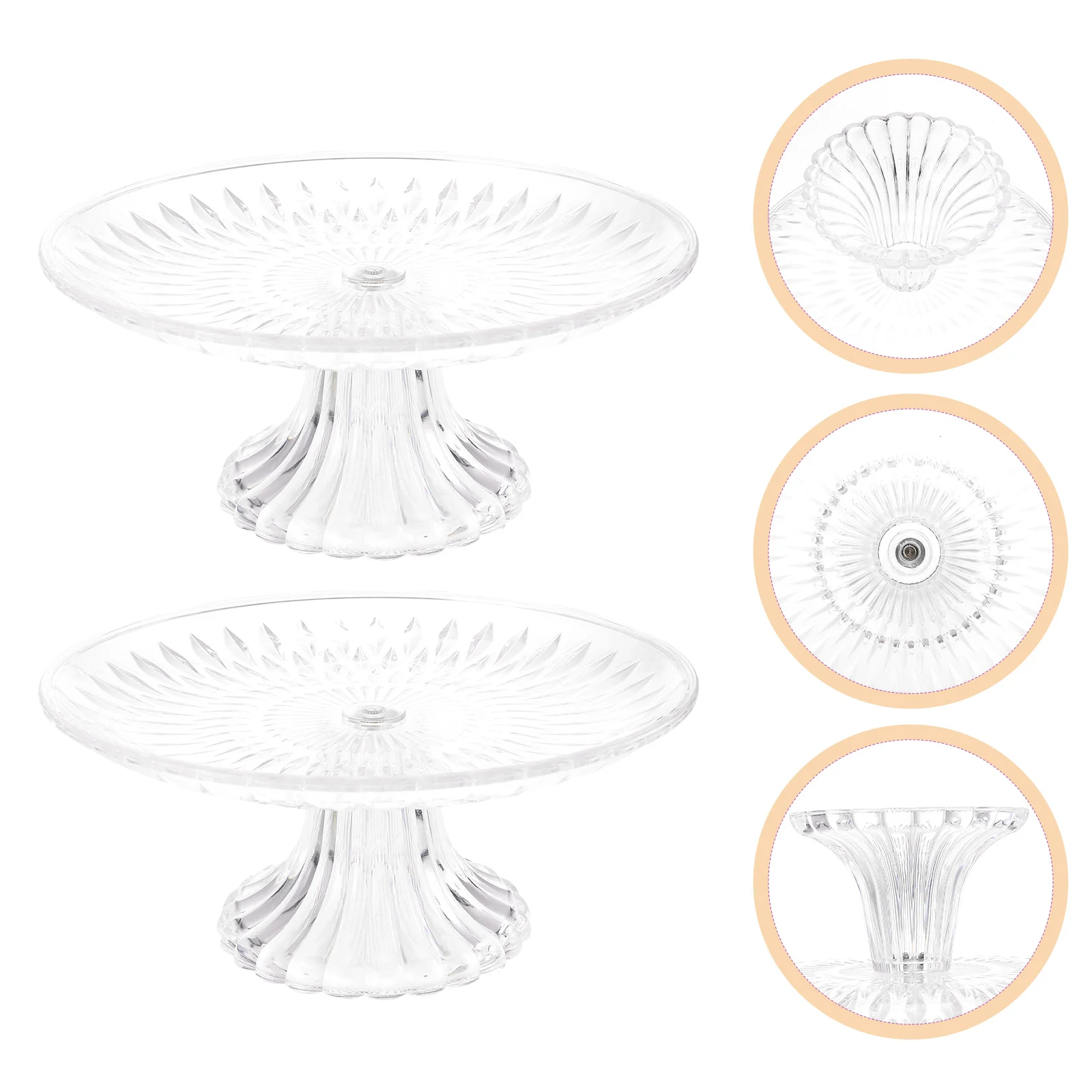 

Cake Stand Display Platter Dessert Tray Plate Serving Cupcake Fruit Tower Decorative Trays Footed Dish Server Holder Clear