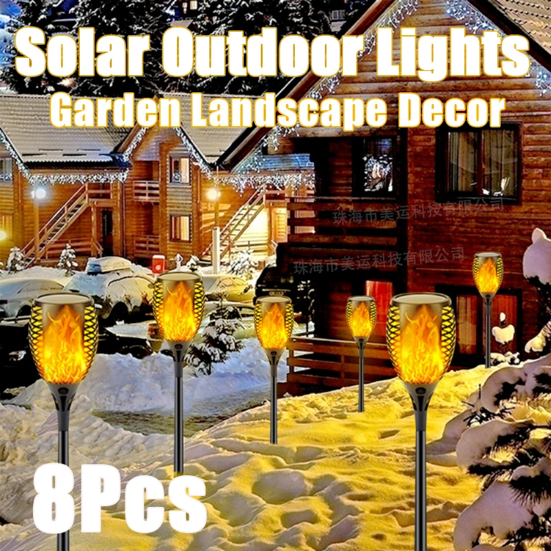 

LED Outdoor Solar Flame Lights Waterproof Flickering Torch Garden Lawn Decor Lamp For Landscape Patio Driveway Pathway