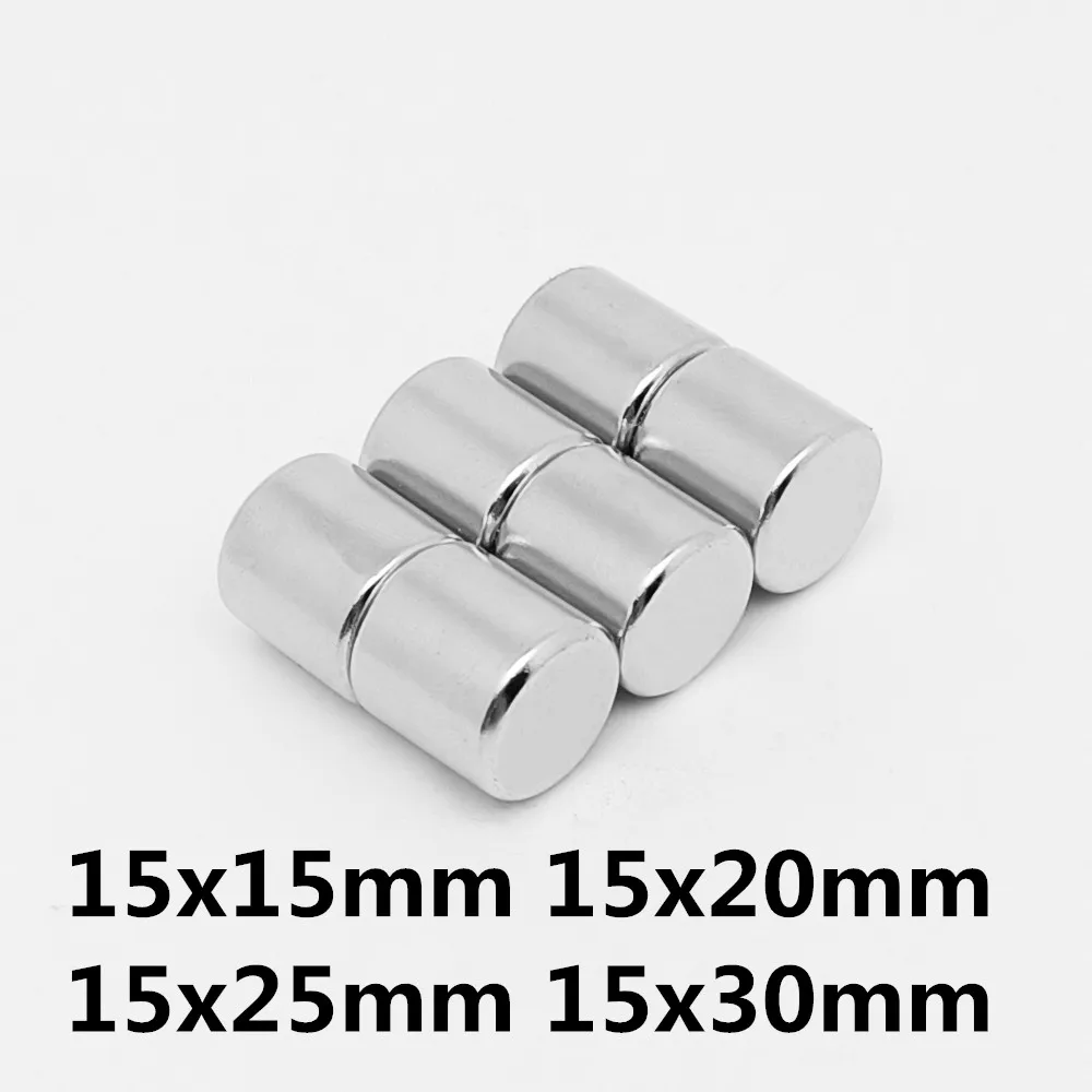 Круглый неодимовый магнит NdFeB N35, супермощный редкоземельный магнит NdFeB, 15x15 15x20 15x25 15x30 мм, железный Бор