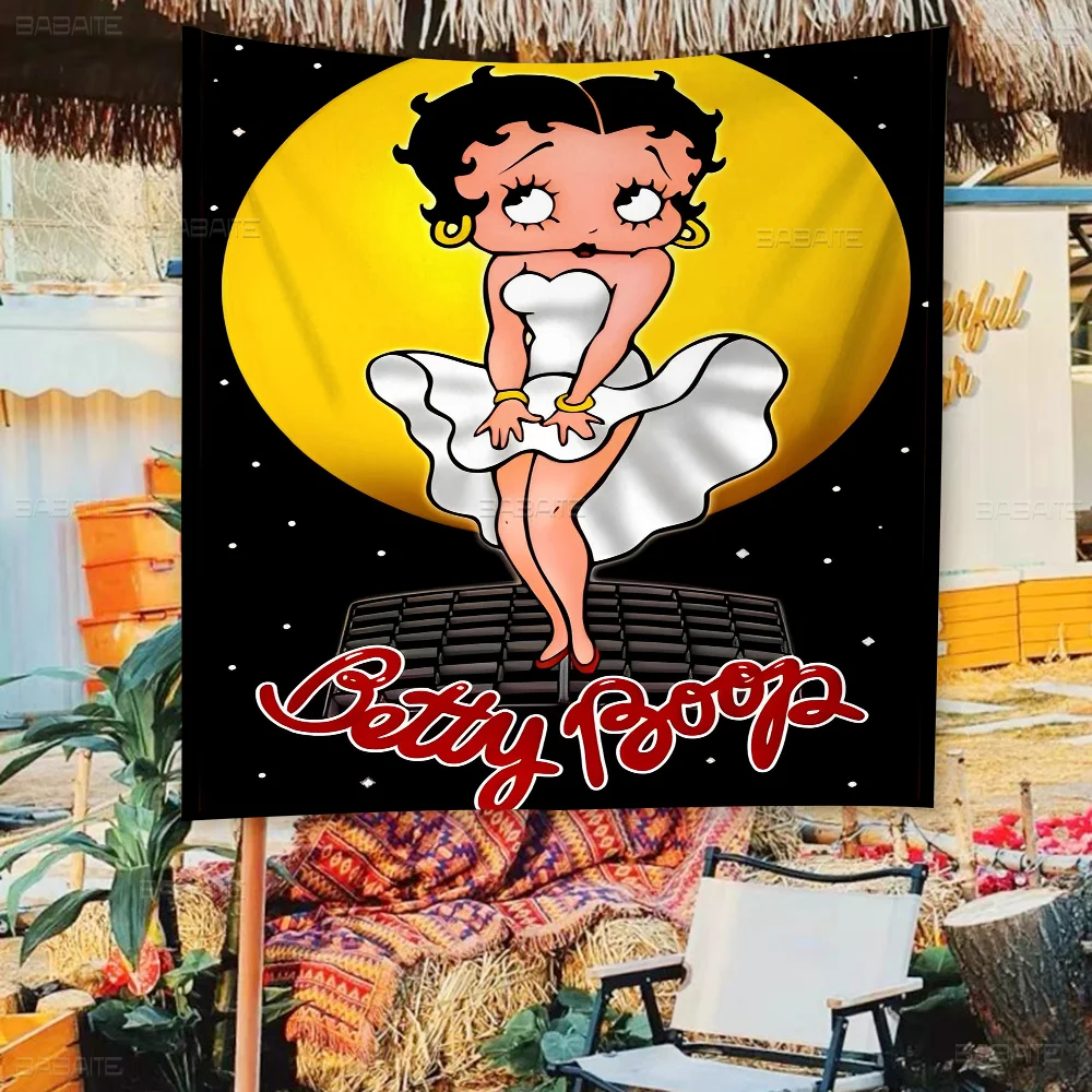 B-Betty-Cute-B-Boop DIY Flag For Family Group Photo Living Room Home Dorm Decor Wall Art Banner