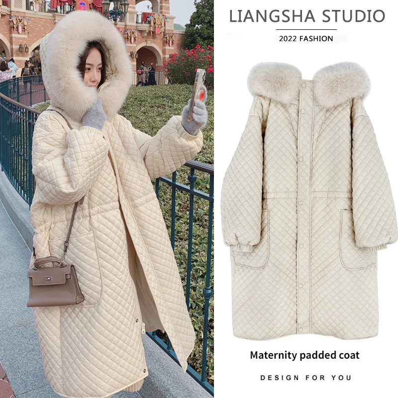 Maternity Clothes Parkas Overcoat Winter Thermal Coat Plus Size Top 2022 Fashion Thick Warm Loose Pregnant Woman Clothing Women