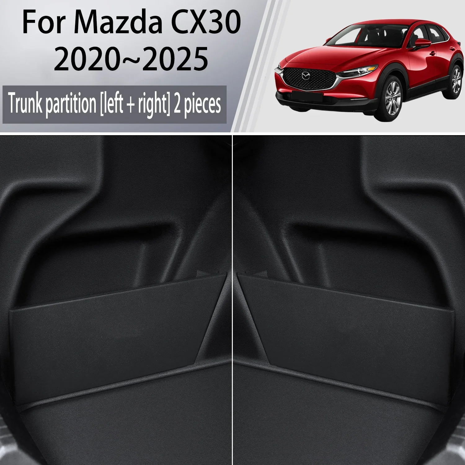 

Для Mazda CX30 DM 2020 ~ 2025 2022 обновленная утолщенная перегородка для хранения багажника, многофункциональный ящик для хранения, аксессуары для салона автомобиля