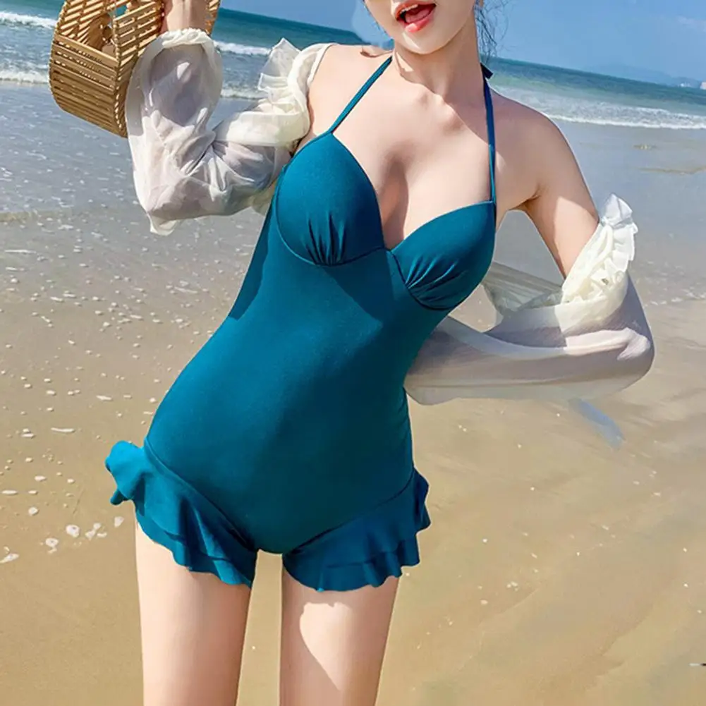 

1 комплект, пикантный купальный костюм, купальный костюм из полиэстера на бретелях-спагетти, купальный костюм со шнуровкой, купальный костю...