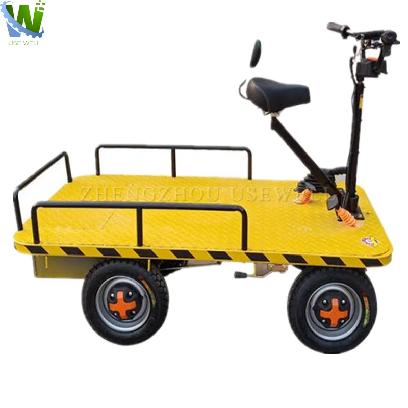 

electric warehouse trolley platform transport carts 800kg trolley cargo loading carts in workshop