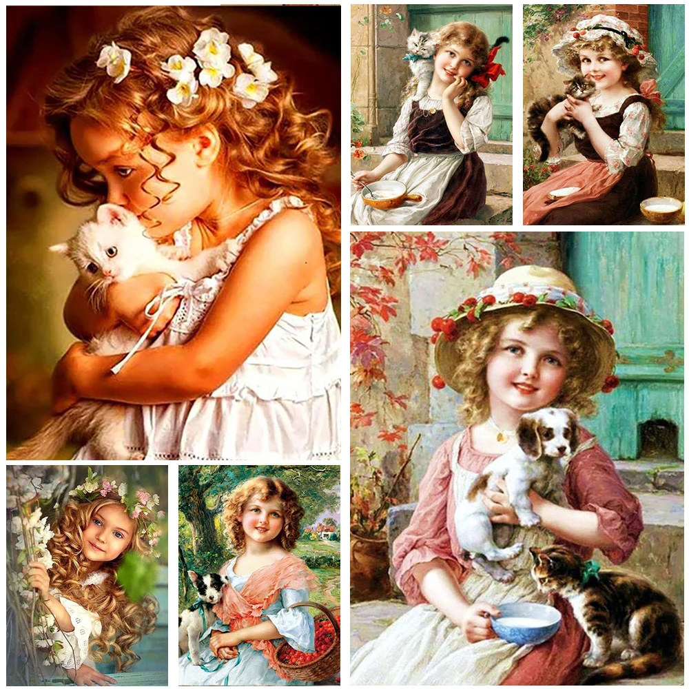 

Character 5D Diamond Painting Little Girl Full DIY Diamond Mosaic Holiday Gift Rhinestone Embroidery Cross Stitch Home Decor