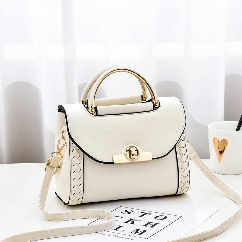 Элегантная Пряжка Женская однотонная сумка через плечо плетеный кошелек с