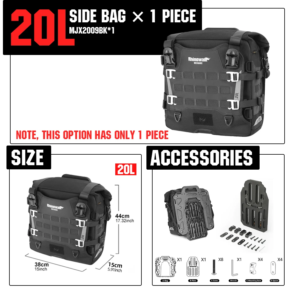

Боковая сумка для мотоцикла Rhinowalk, 20/35 л, быстросъемная седельная сумка для мотоцикла с противоугонным замком, водонепроницаемая внутренняя сумка для BMW