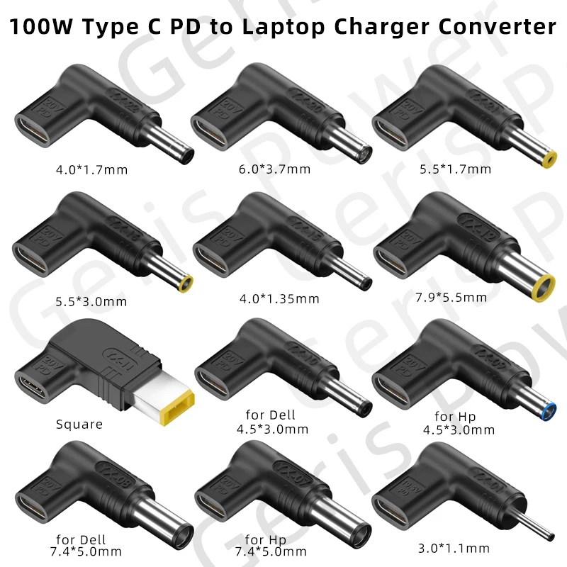 ​P​D 100W Type C to Universal Laptop Charger Converter for Asus Lenovo Hp Dell Acer Samsung USB C Fast Charger Adapter Connector