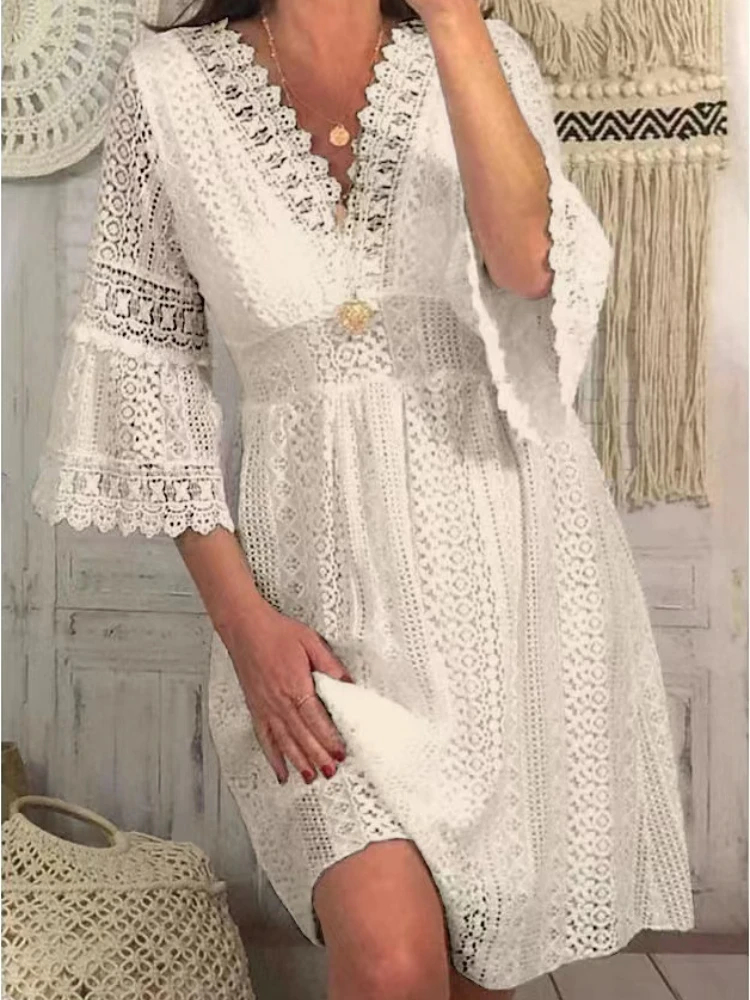 

Woman Clothing Summer Dress for Women New In Lace Short Dress Elegant Party Dresses Streetwear Beach Party Sexy Dress