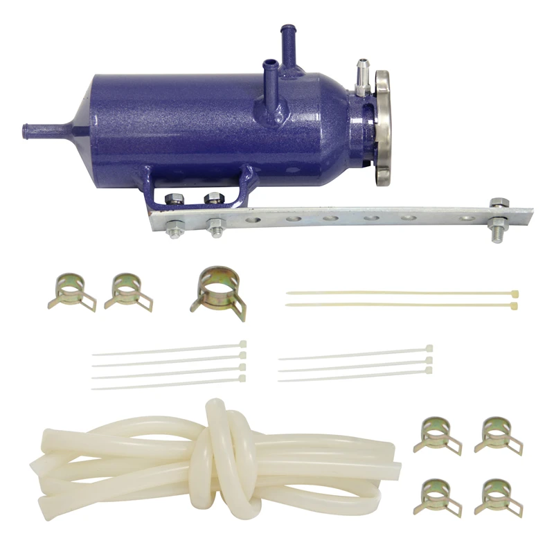 

Aluminum Oil Catch Can Reservoir Tank with Baffled Breather Filter & Mount Bracket
