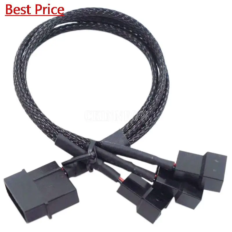 

100Pcs/lot Computer Cooling Fan One-in-three Expansion Cable Large 4pin to 3pin / 4pin Packet Network Fan Hub