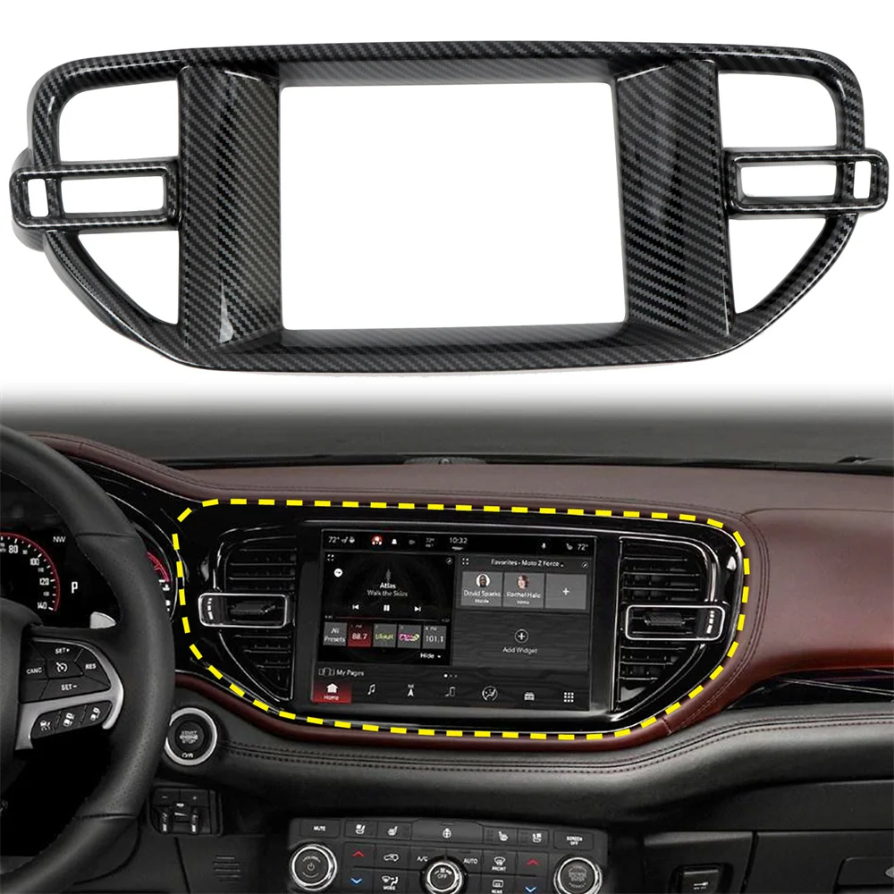 

for Dodge Durango 2021-2023 LHD Car Accessories Dashboard Console AC Air Vent Outlet Cover Trim ABS Carbon Fiber Black 1pc