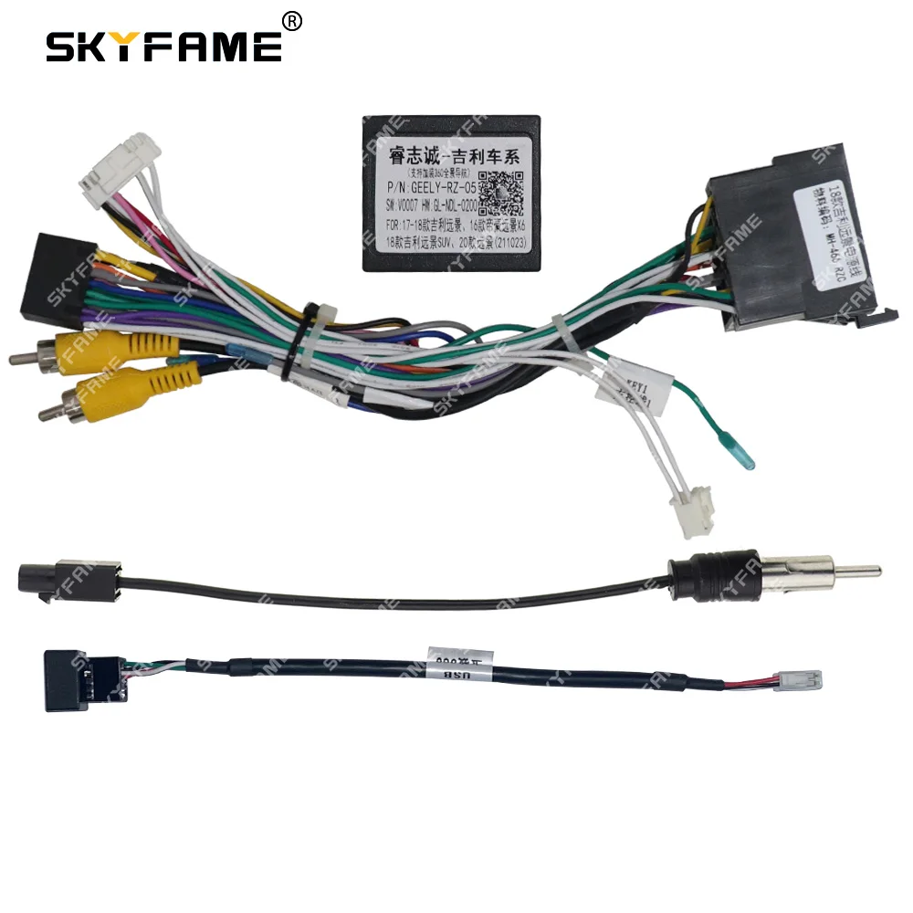 

SKYFAME автомобильный 16-контактный жгут проводов адаптер Canbus Box декодер кабель питания для Geely Haoqing Vision X6/GX7 Emgrand X7 GEELY-RZ-05