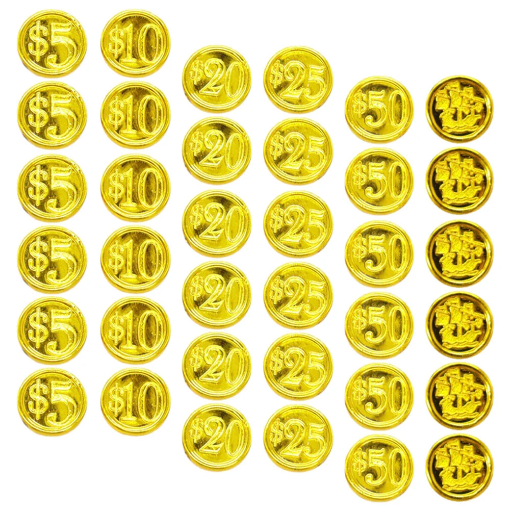 

48Pcs Interesting Pirate Element Coins Gathering Gaming Props Household Coin Toys