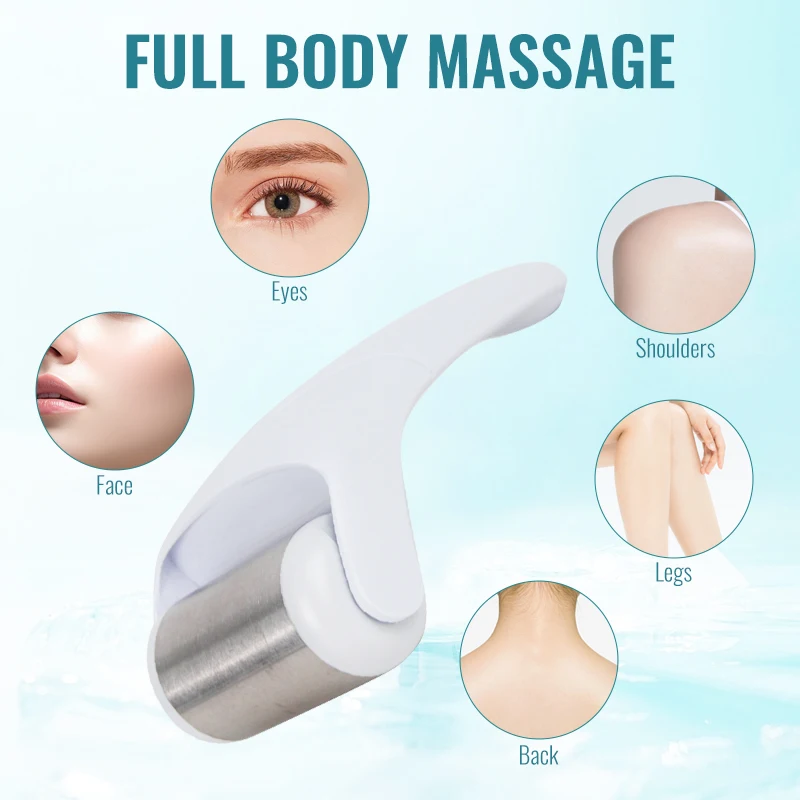 Фото Новинка 2025 года, косметическое устройство lce Skin Cool Derma RollerMassager для массажа лица и тела, уход за кожей лица, предотвращающий морщины, DermoRoller №2