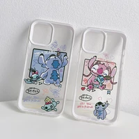 disney stitch couple cartoon phone case for iphone 11 12 13 mini pro xs max 8 7 plus x xr cover