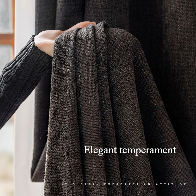 Черная хлопковая и льняная занавеска для гостиной спальни столовой средний