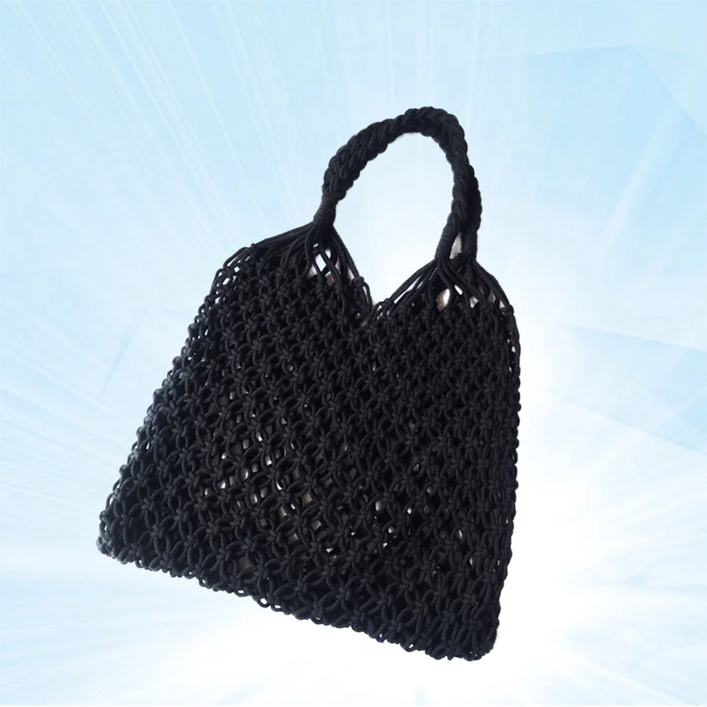 

Hollow out Mesh Knitted Bag Bag Beach Cotton String Bag Handbag Shopping Woven Shoulder Bag for