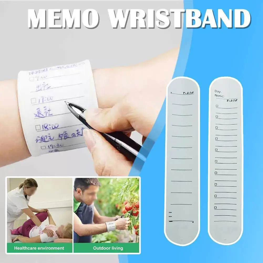 

2022 Memo Pad Reusable Erasable Wearable Silicone Memo Writing School Waterproof Wrist Office Notebooks Band Pads Stationer J9Y7