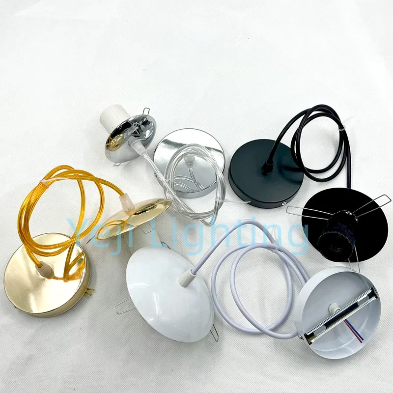 Роза потолочная 100 мм с проводом кабеля E27 пластиковый держатель для лампы